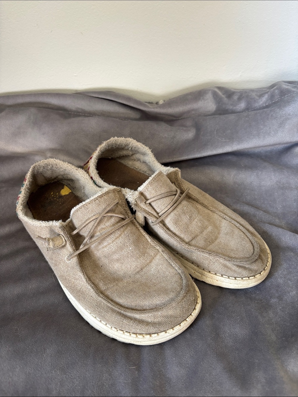 Hey Dude Women's Slip-On Sneakers in Light Taupe
